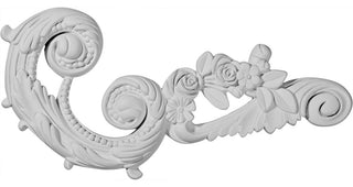 11"W x 5 1/2"H x 1"P Monique Scroll Onlay, Right