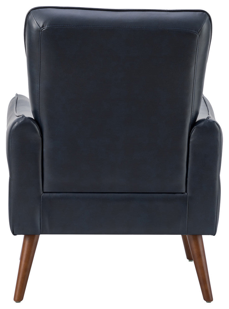 Vegan Leather Armchair Set of 2, Navy