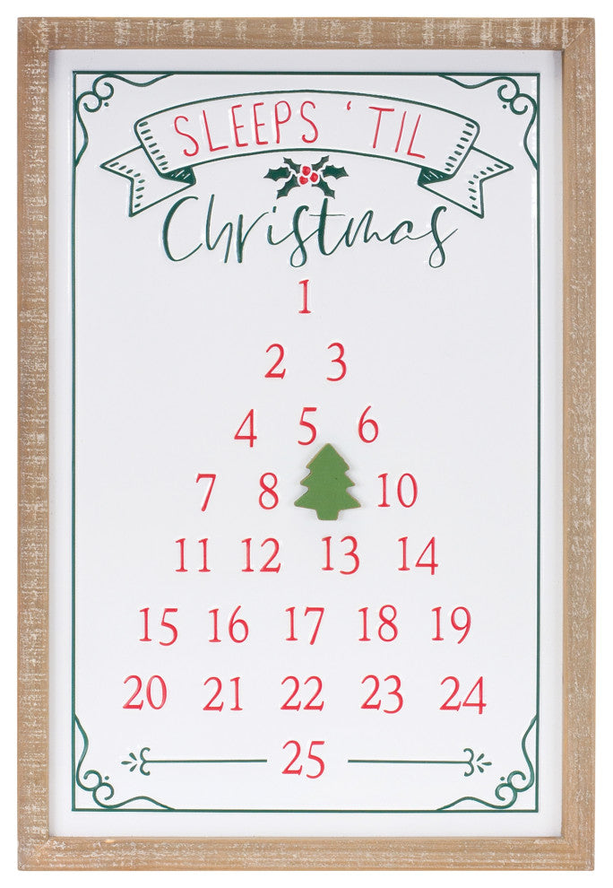 Sleeps Til Christmas Countdown 22"H