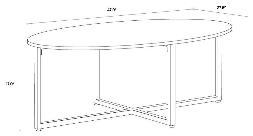 Kiara Coffee Table, Gunmetal, White Marble