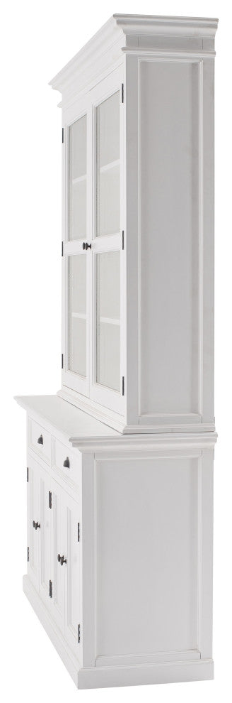 Classic White Glass Display Hutch