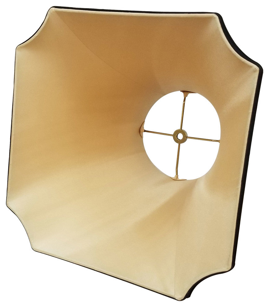 Royal Designs Square Inverted Cut Corner Basic Lampshade, Black, Black, 6.5x13.5