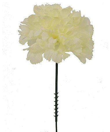 100 Violet Silk Carnations: 3.5" Flowers, 5" Stem for Wedding Decor, Light Yellow