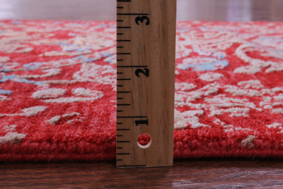 2' 5" X 14' 3" Modern Handmade Wool & Silk Runner Rug - Q14906