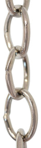 Brass Small Loop Chandelier Chain, Various Finishes, Polished Nickel, W23