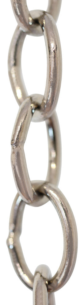 Brass Small Loop Chandelier Chain, Various Finishes, Polished Nickel, W23