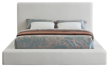 Devin Linen Textured Fabric Upholseterd Bed, Cream, King