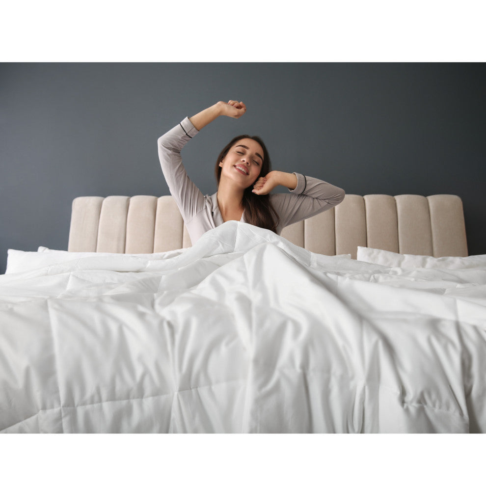 Sleep Philosophy Sateen Double Insertion Comforter, White, Twin
