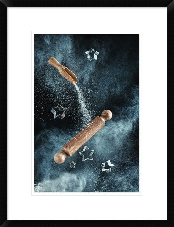 "Kitchen Mess: Star-Shaped Cookies" Framed Print by Dina Belenko, 20"x26"