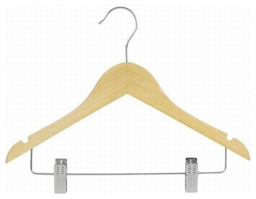 Juniors Wooden Suit Hanger With Clips 14", Set of 25