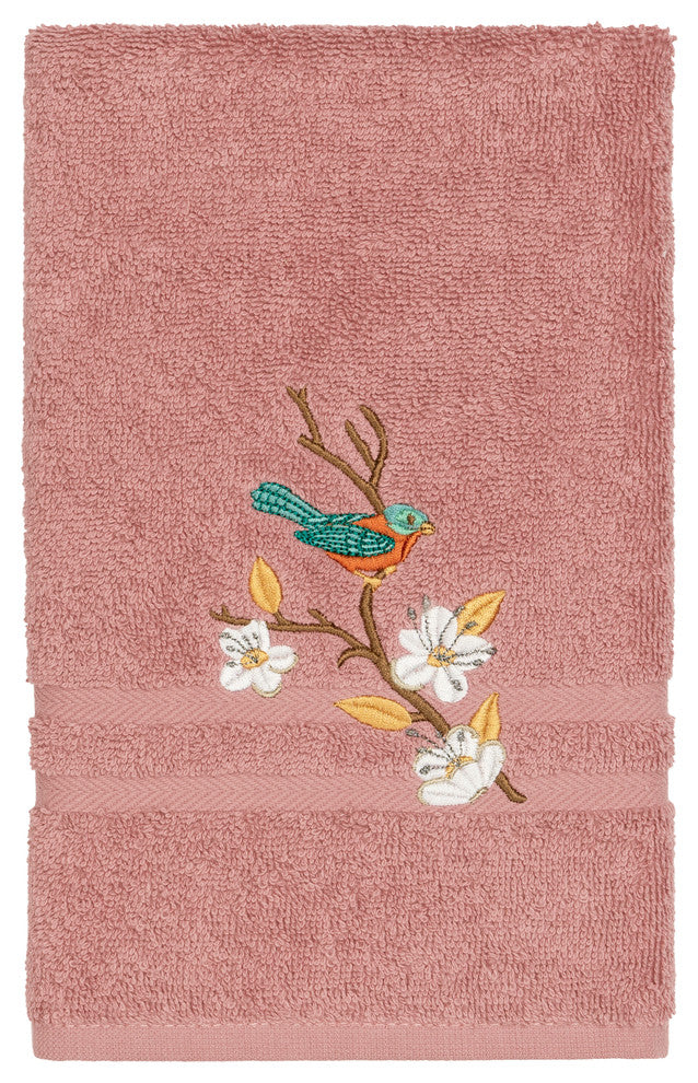 Linum Home Textiles Spring Time Embellished, Tea Rose, Hand Towel, 2-Piece Set