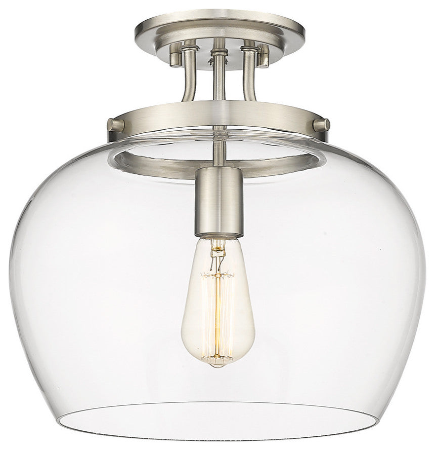 Z-LITE 473SF13-BN 1 Light Semi Flush Mount, Brushed Nickel