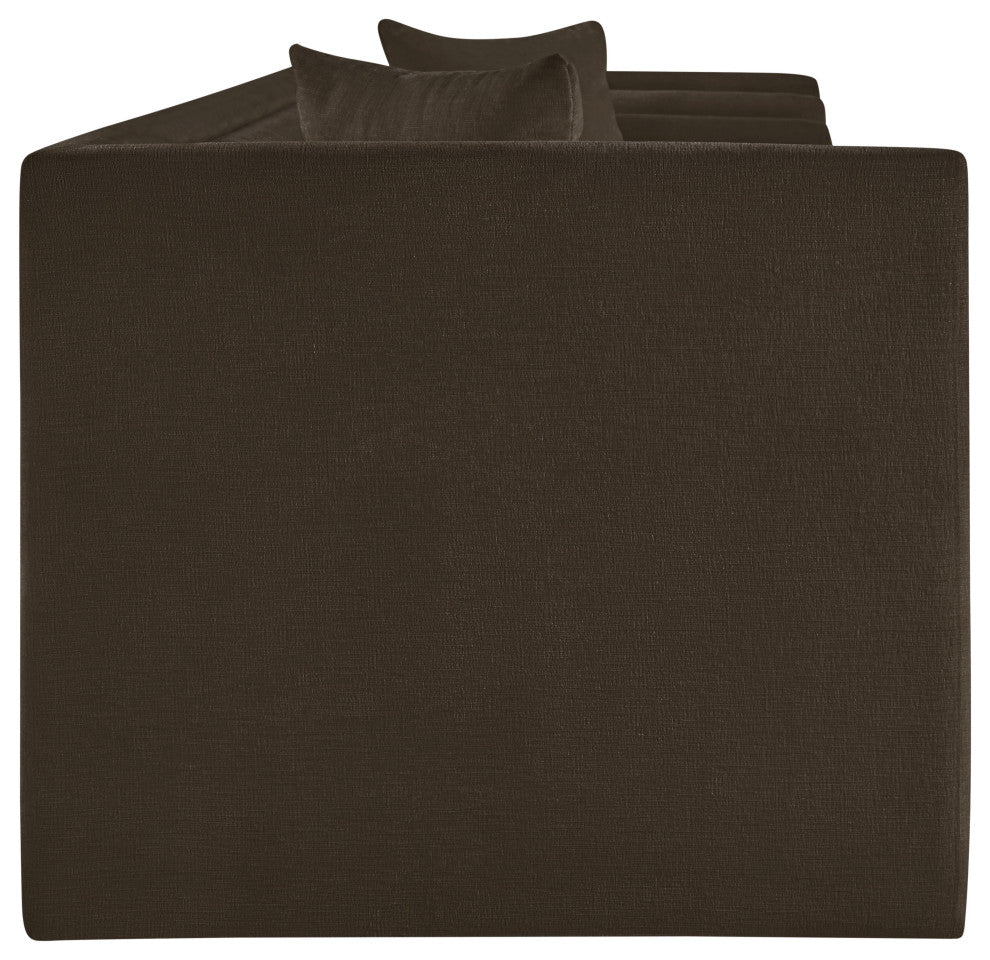 Everett Upholstered Sofa, Brown, Chenille Fabric