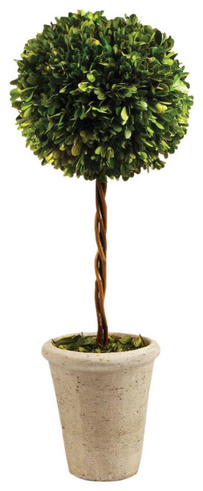 Elegant 23 in Tree Ball SphereTopiary in Pot Boxwood Greenery Faux Floral Single