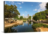 "Charlotte Skyline and Fountain" Wrapped Canvas Art Print, 24"x16"x1.5"