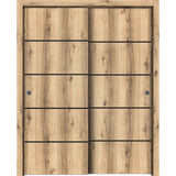Bypass Doors 60 x 80 | Planum 0015 Oak with  | Sturdy Rails