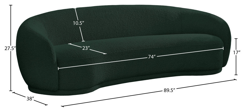 Hyde Boucle Fabric Upholstered, Green, Sofa