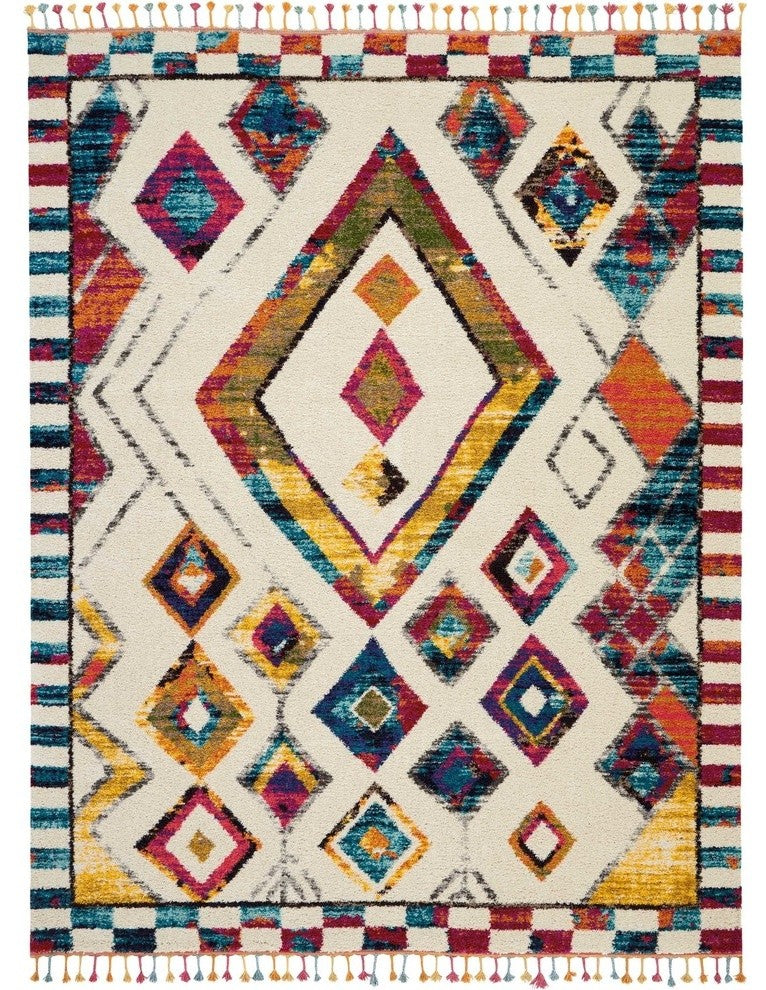 Nourison Moroccan Casbah Ivory/Multicolor Area Rug, 7'10"x10'6"