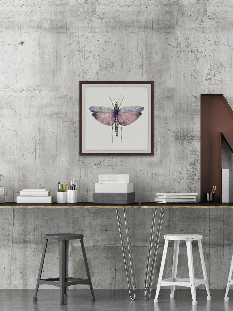"Pink and Blue Wings" Framed Painting Print, 12"x12"