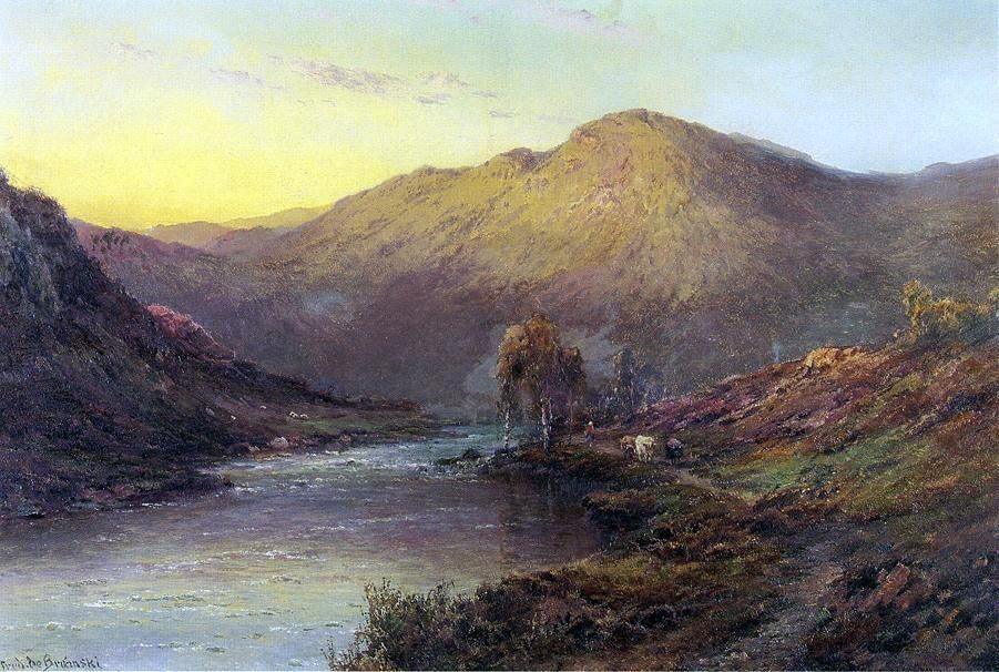 Senior Alfred De Breanski Near Dunkeld, Gallery Wrapped Canvas Print, 18"x27"