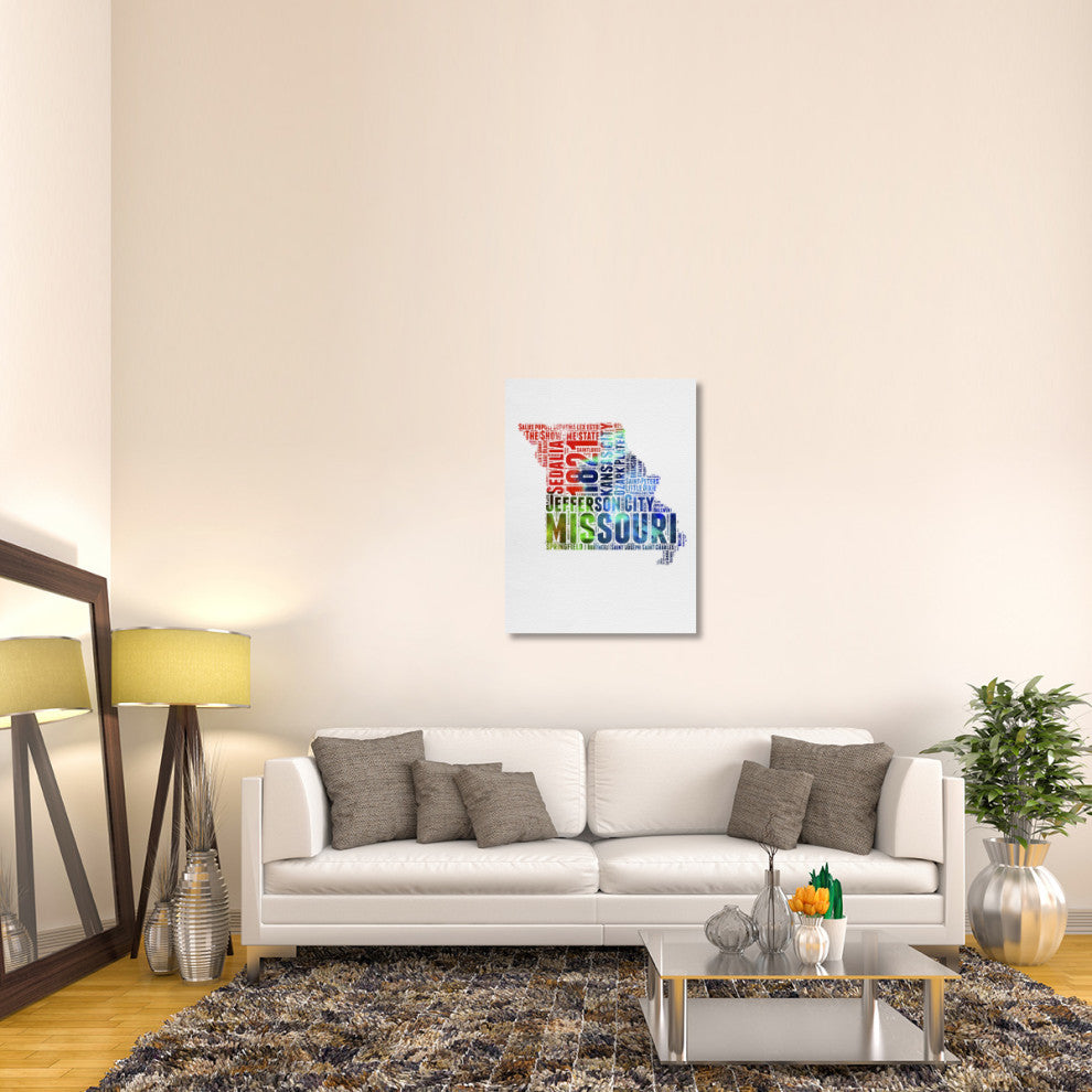 "Missouri Watercolor Word Cloud" Fine Art Print
