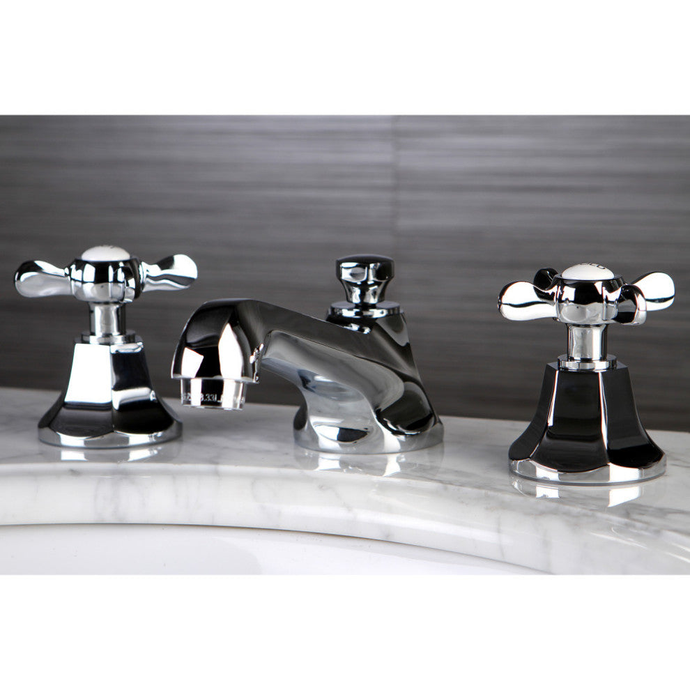 Kingston Brass Widespread Bathroom Faucet With Brass Pop-Up, Polished Chrome