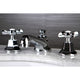 Kingston Brass Widespread Bathroom Faucet With Brass Pop-Up, Polished Chrome