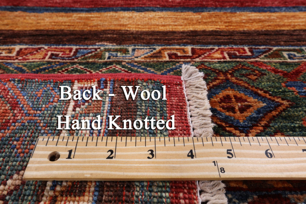 2' 6" X 6' 10" Khorjin Super Kazak Hand-Knotted Runner Rug Q5488