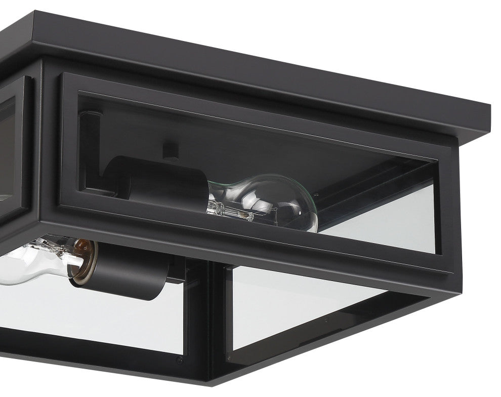 Byron 2-Light Matte Black Outdoor Ceiling Mount