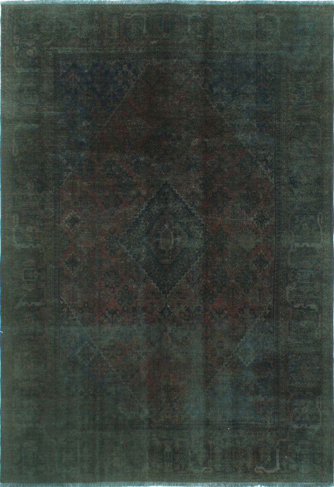 Vintage Distressed Overdyed Carlyle Navy Rug