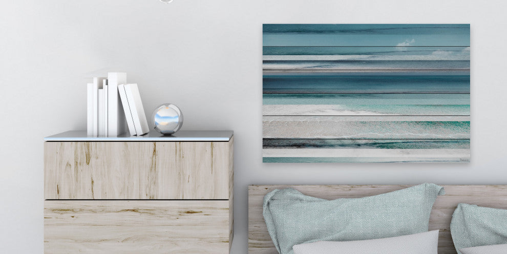"Himara" Painting Print on White Wood, 30"x20"