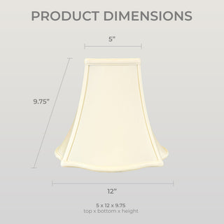 Royal Designs Fancy Square Bell Basic Lamp Shade, Eggshell, 5x12x9.75, Set of 2