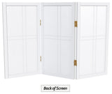 2' Tall Desktop Double Cross Shoji Screen, White, 3 Panels