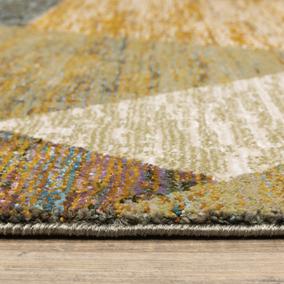 Sadie Angles Power-Loomed Area Rug, Gold/Blue, 8'6"x11'7"