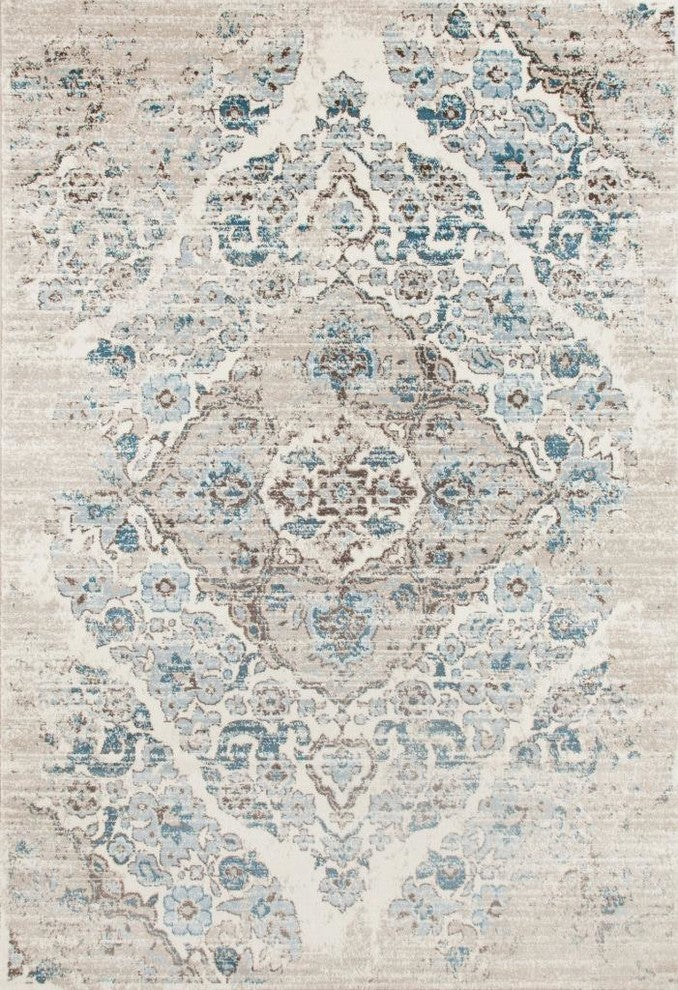 Persian Rugs Distressed Vintage Antique Area Rug, Cream, 9'x12'6"