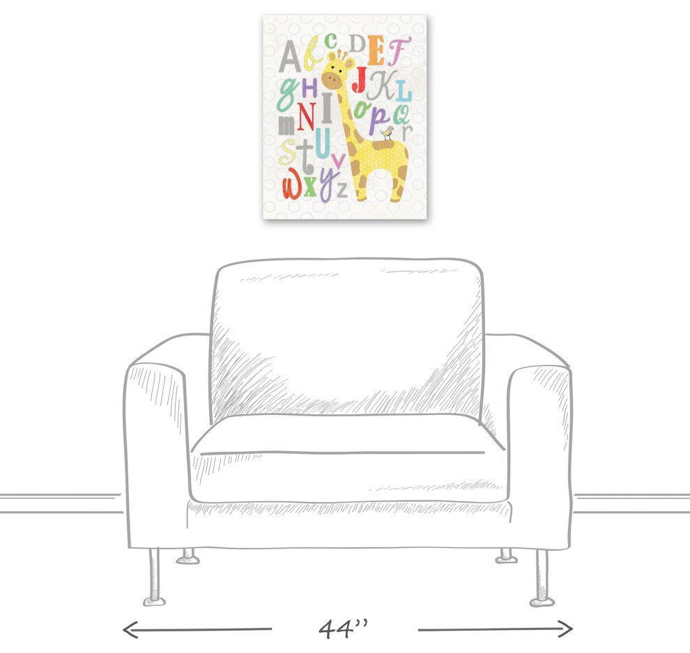 Alphabet Giraffe 16x20 Canvas Wall Art