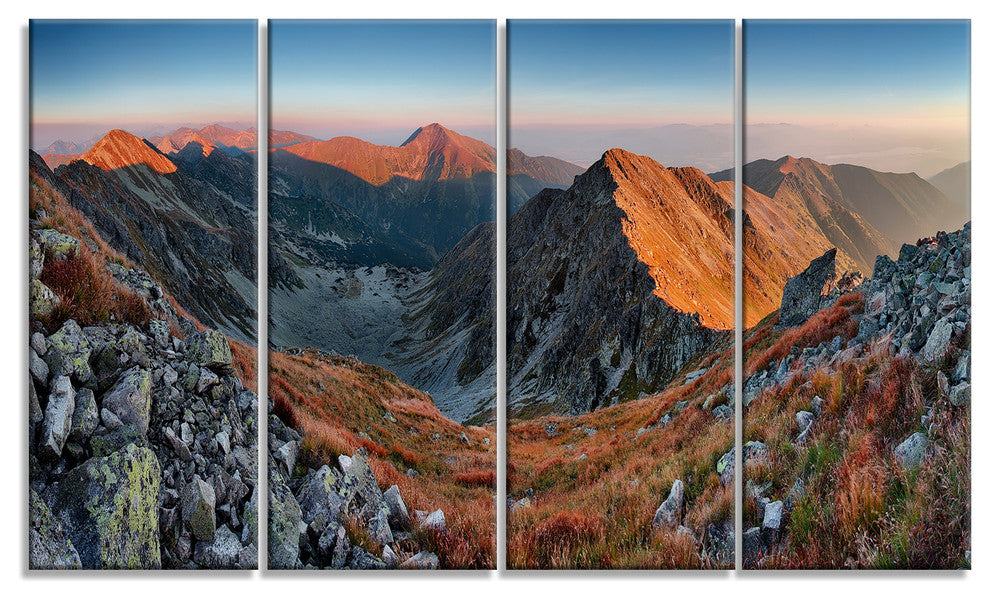 "Slovakia Mountains at Autumn" Landscape Wall Art, 48"x28", 4-Panels