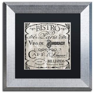 Color Bakery 'Paris Bistro III', Silver Frame, Black Mat, 11x11