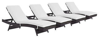 Convene Chaise Outdoor Patio Set of 4 EEI-2429-EXP-WHI-SET