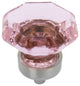 Cosmas 5268SN Satin Nickel Cabinet Knob, Set of 5, Glass: Pink