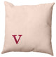 18"x18" Modern Monogram Decorative Throw Pillow, Cranberry