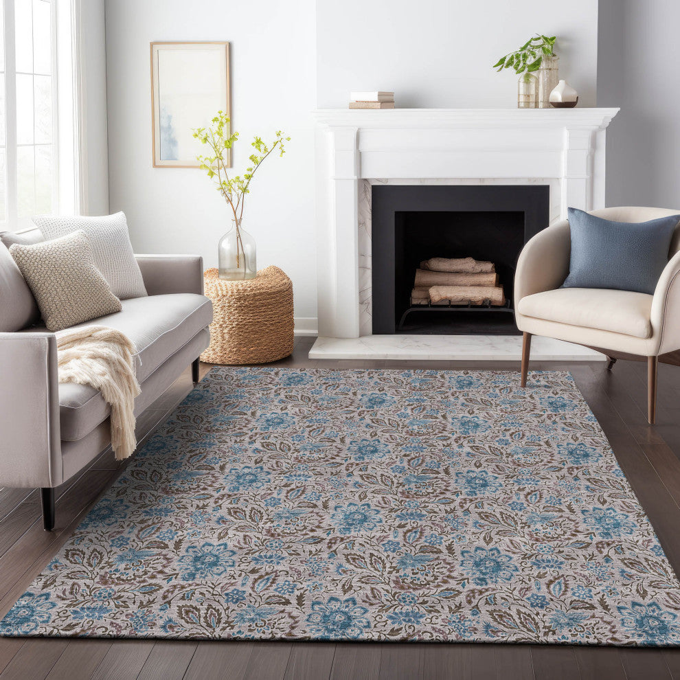 Premium Machine Washable Mayfield AMF660 Mocha 9' x 12' Rug