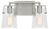 Crofton 2 Light Bath, Brushed Steel