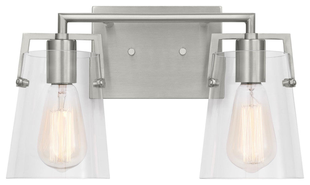 Crofton 2 Light Bath, Brushed Steel