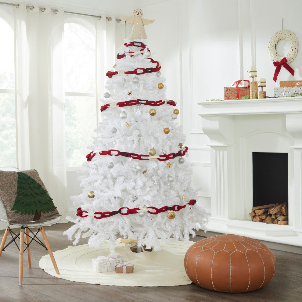 Hand Felted Wool Christmas Garland - Loop Chain in Red - 6'