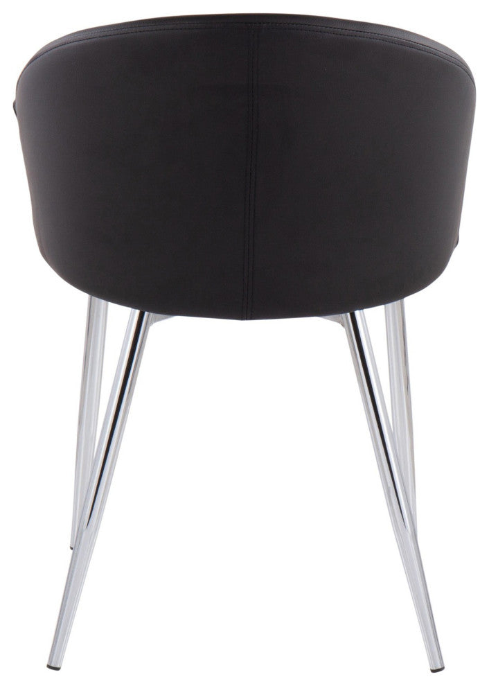 Claire Chair, Silver Metal, Black PU