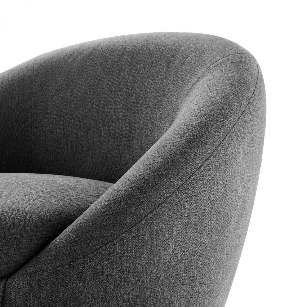 Armchair Swivel Accent Chair, Black Gray, Fabric, Modern, Cafe Hospitality