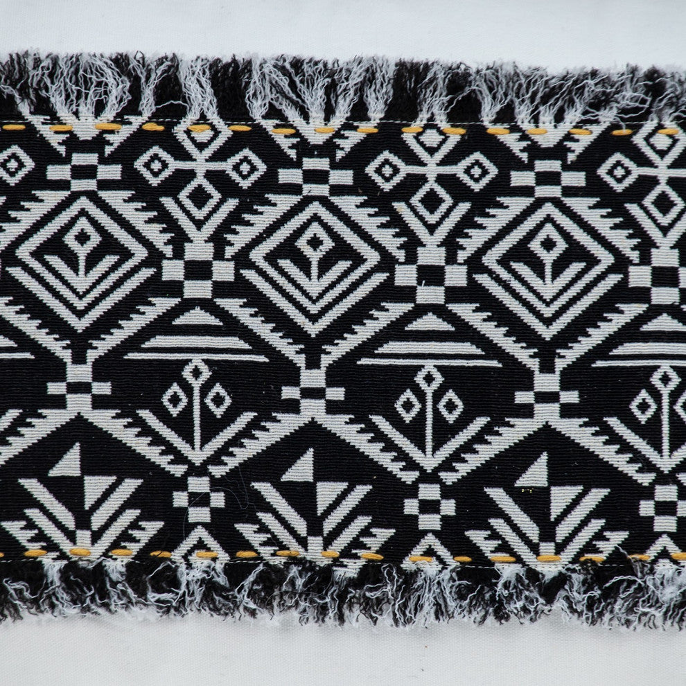 Black and White Patched Throw Pillow