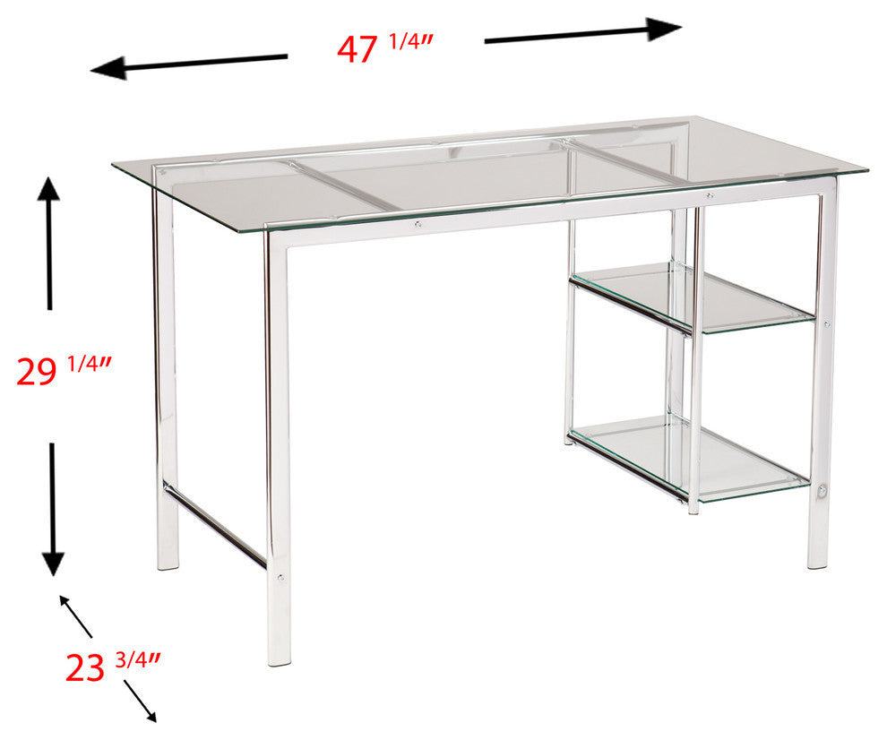 Viktor Chrome/Glass Desk