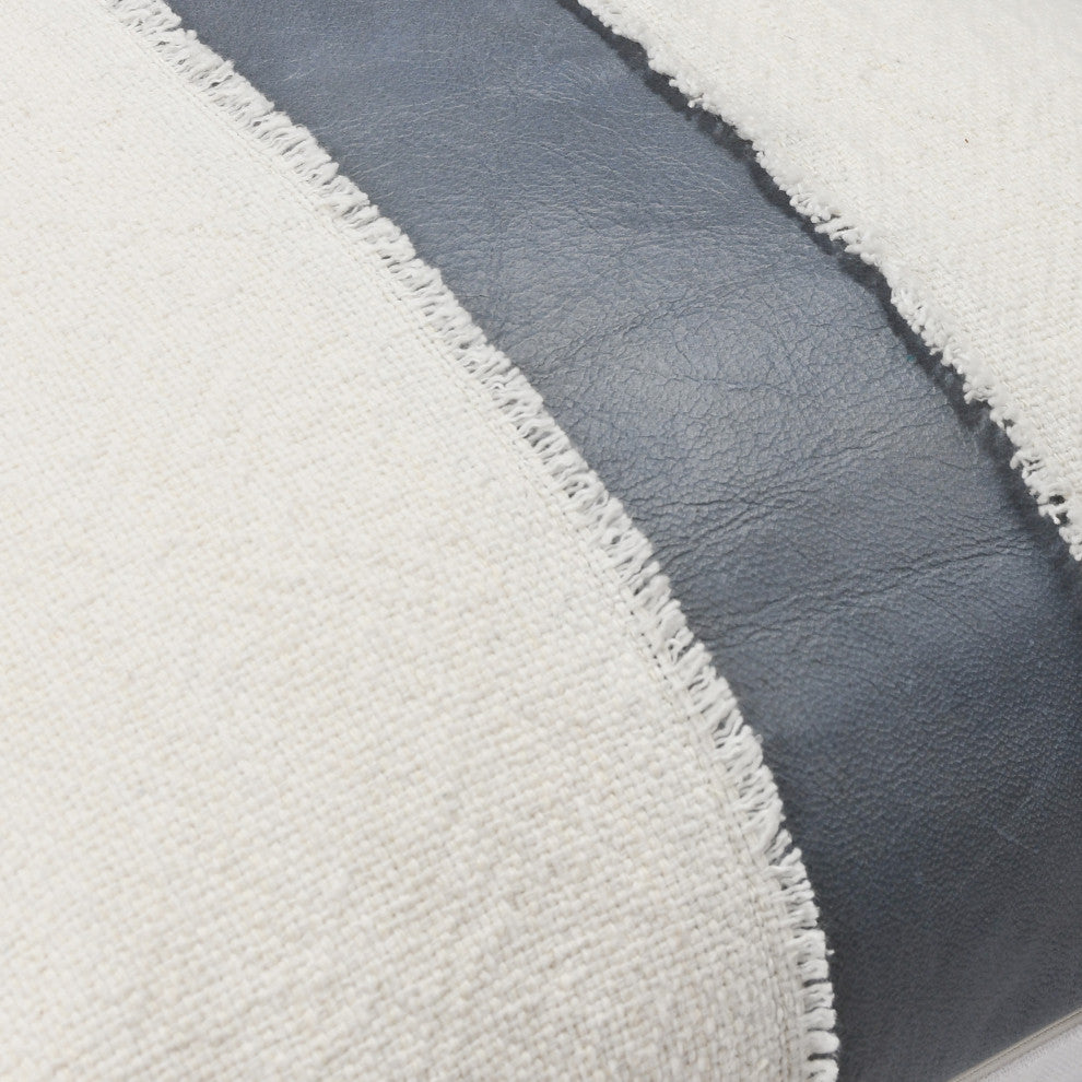 Steam 26" Throw Pillow, Natural by Kosas Home, Blue, Ivory